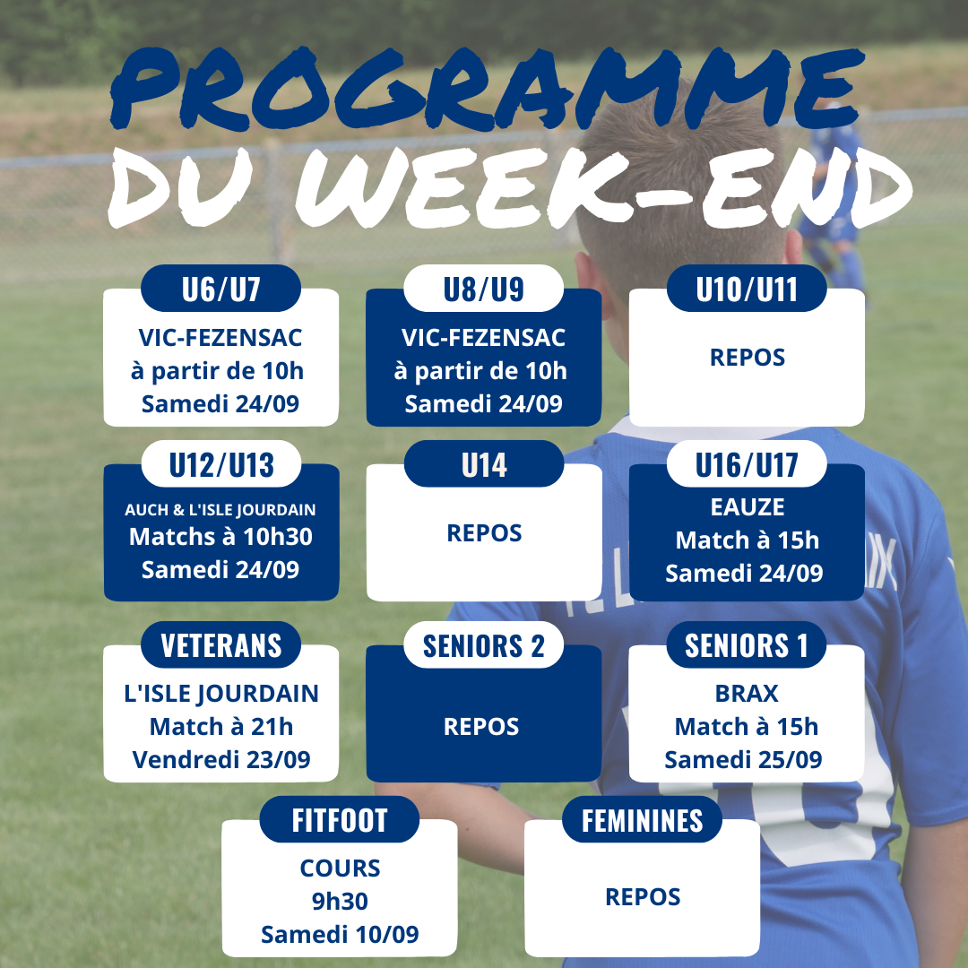 You are currently viewing PROGRAMME DU WEEK-END