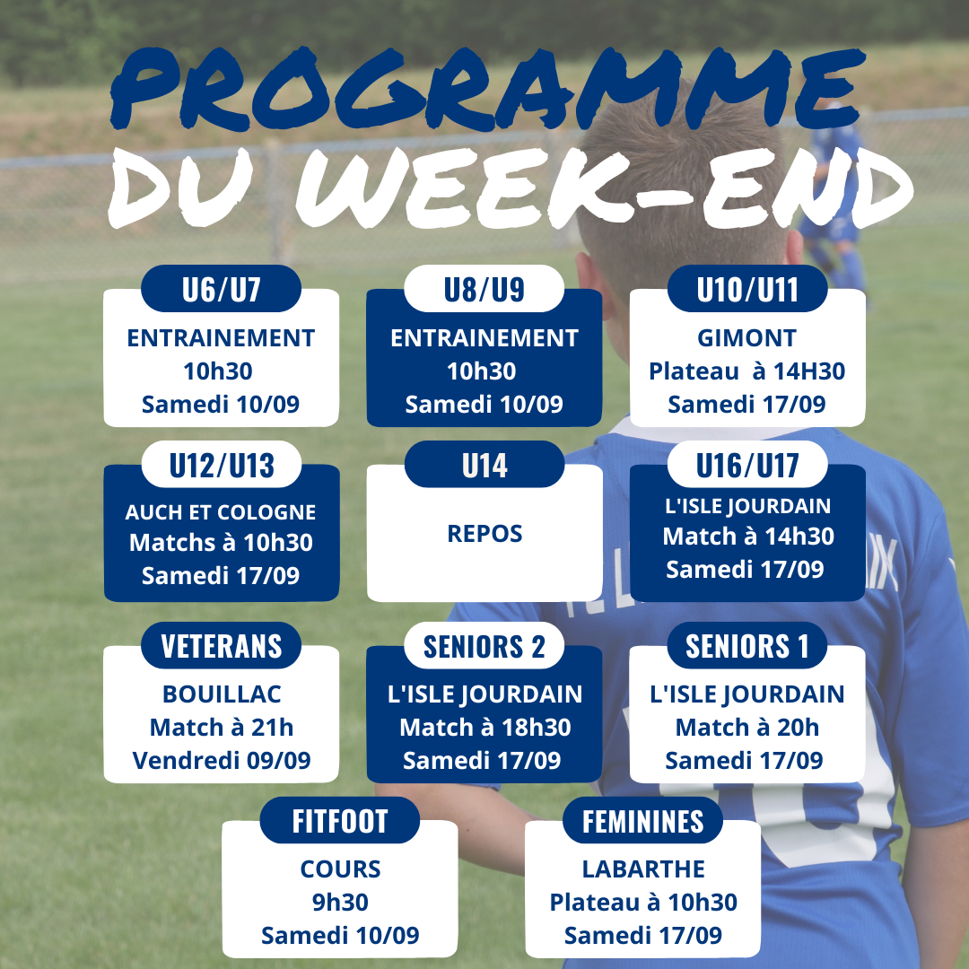 You are currently viewing PROGRAMME DU WEEK-END