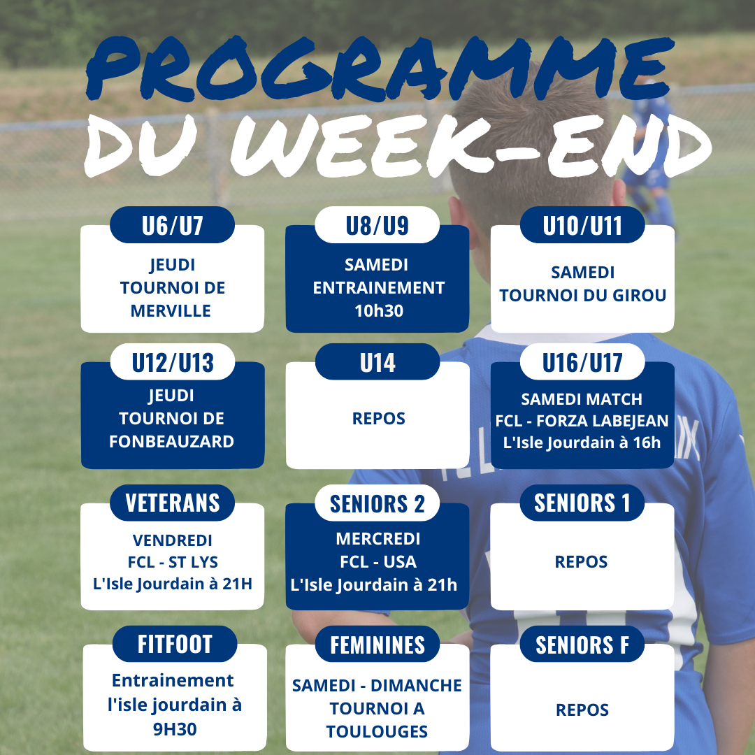 Lire la suite à propos de l’article LE PROGRAMME DU WEEK-END 18/05